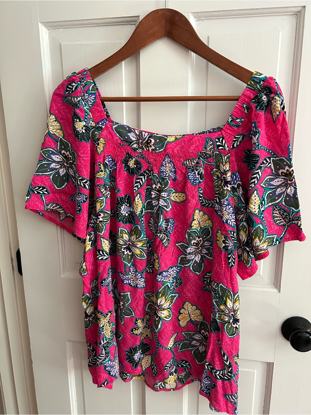 LOFT Hot Pink Floral Top